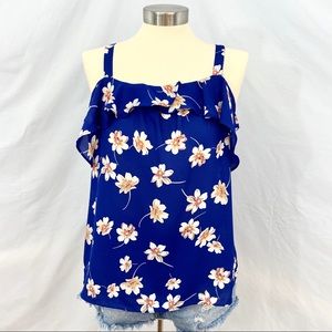 Royal Blue Floral Tank Top NWT